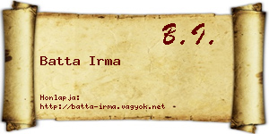 Batta Irma névjegykártya